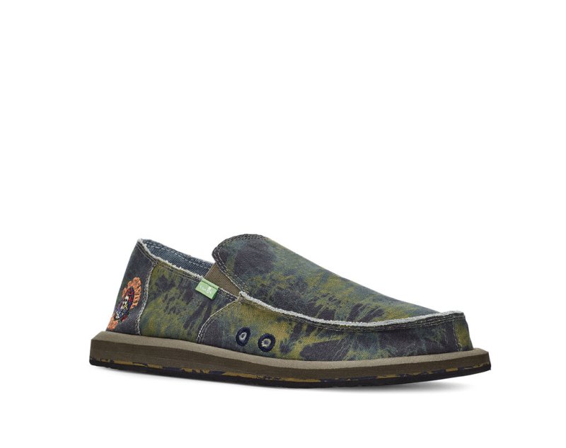 Sanuk Vagabond Kids' Sidewalk Surfers Green / Navy | Canada 304XYU